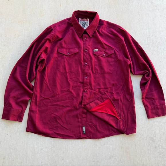 DIXXON Other - Dixxon Flannel Co Men’s Shirt Size 2XL Bordeaux Pearl Snap Burgundy